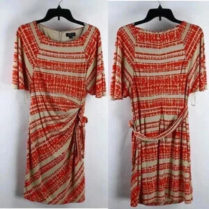EUC Tahari faux wrap style dress sz  8 Pet